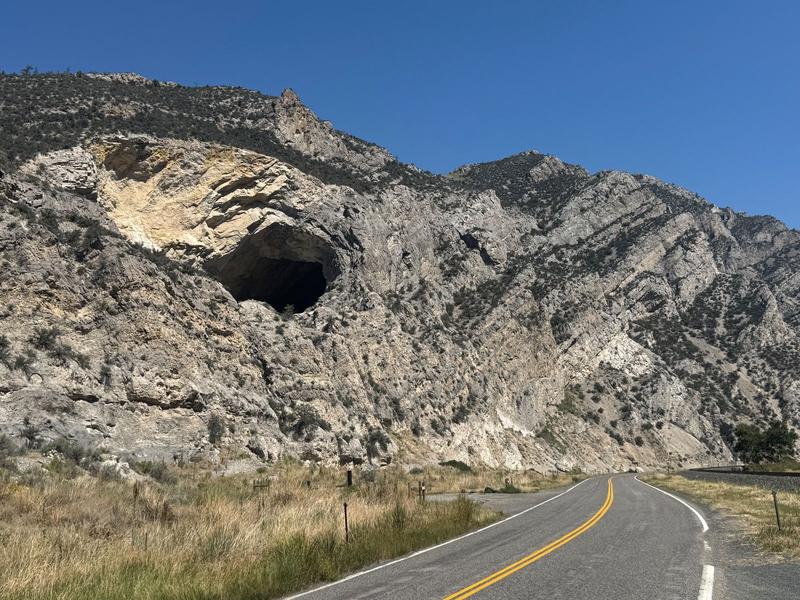 What looks like a cave is really a mine. That is a big one!