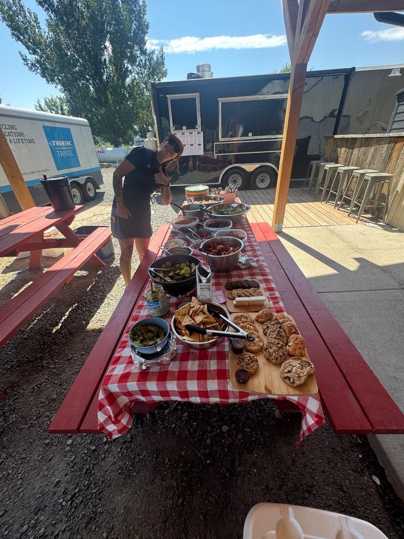 Typical awesome lunch spread, today complements of Michaela!