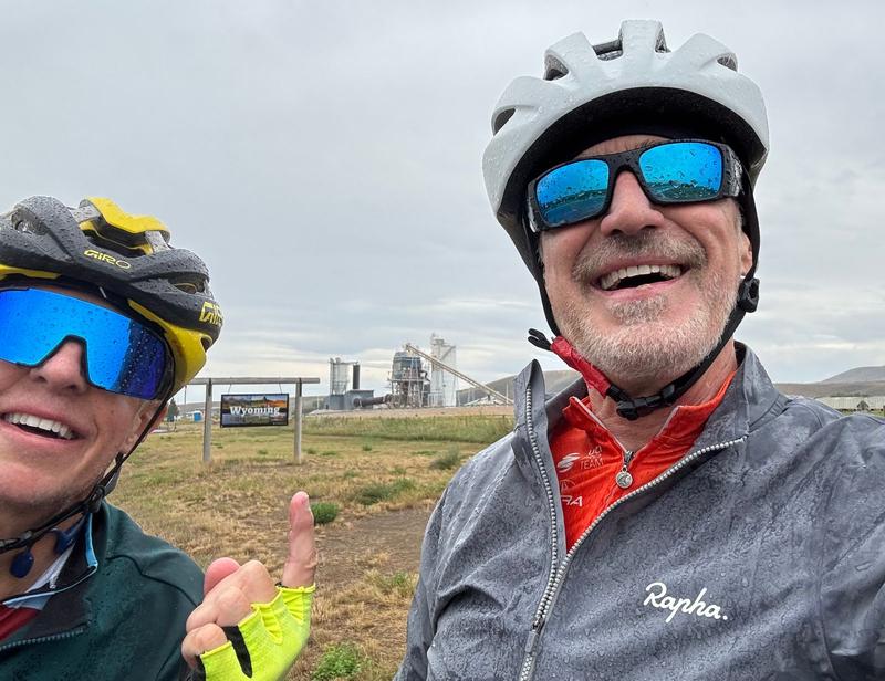 Crossing into Wyoming with my riding pal on this stage, Greg, he’s a doctor from Pittsburgh, whose brother is a veterinarian in Melbourne