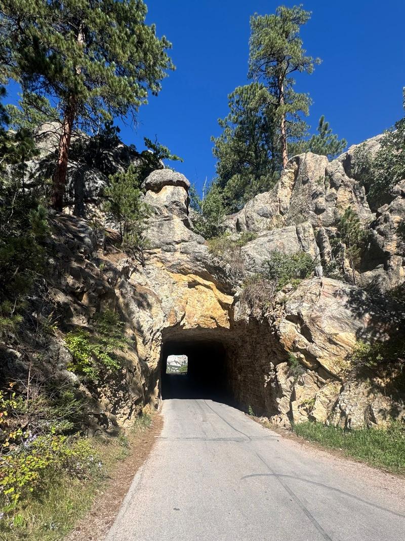 This tunnel lines up with a view of Rushmore