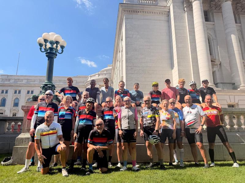 Group picture after yesterday’s ride quite a hearty crew!