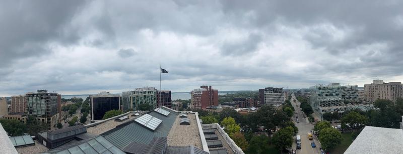 A view of the skyline Madison from on top of the Capital